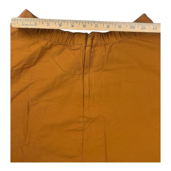 UNIQLO Orange Tan Womens M Ankle Length Skirt Zip Fall Casual Cotton A-Line - Picture 4 of 7